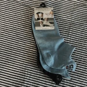 New women’s  Sockopath 2pk Low Cut w/expressions on stay up heel tabs sz 4-10